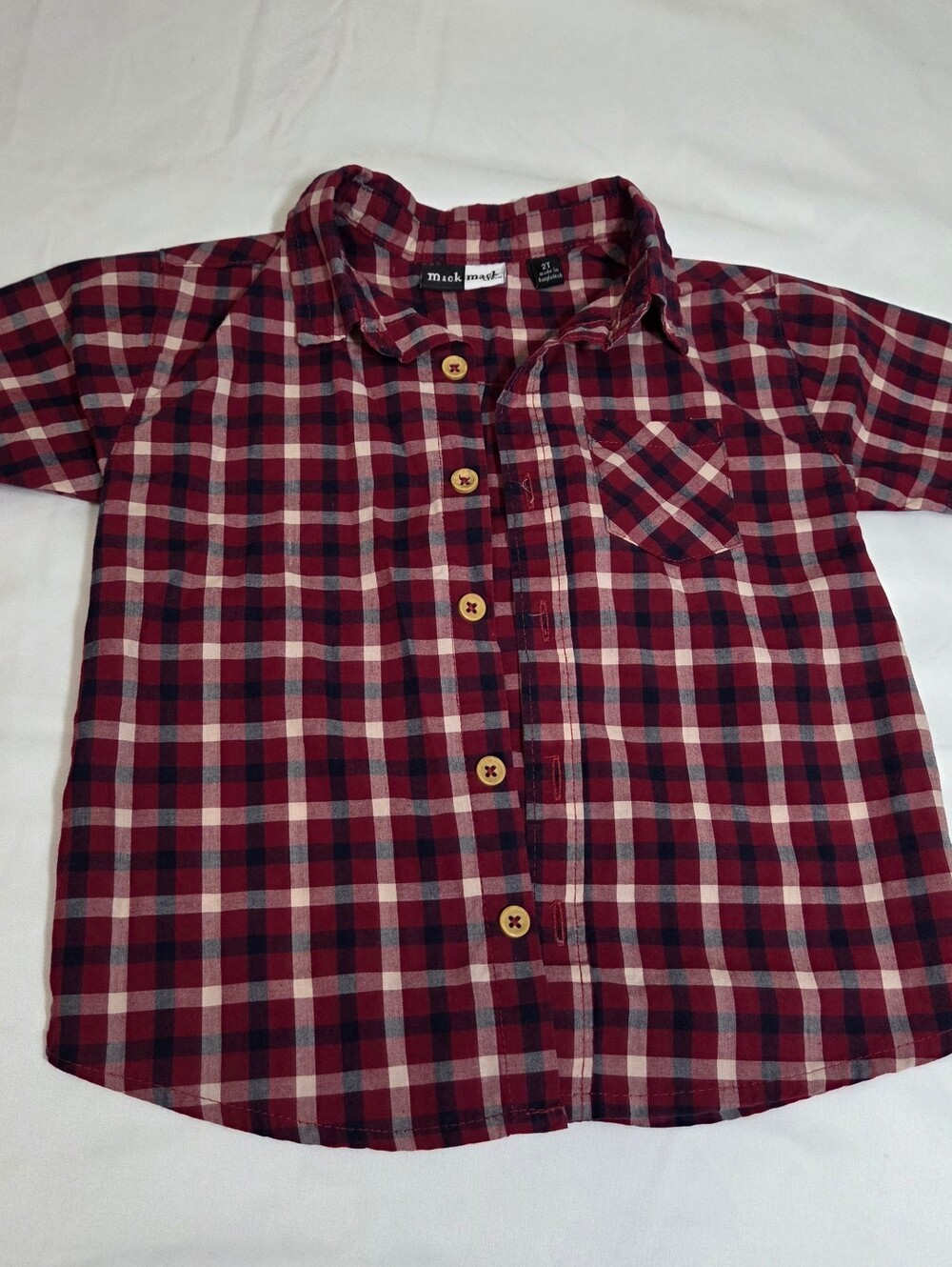 Kids Red Plaid Button-Up Shirt